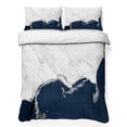 thumbnail image 1 of Queen Quilt Set 90''x96'', Blue Marble Crack Lightweight Bedspread Coverlet Set with 2 Pillow Shams, Modern Abstract Geometric Texture Breathable All Season Quilt Bedding for Bedroom/Guest Room, 1 of 9