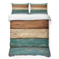 thumbnail image 1 of Queen Quilt Set 90''x96'', Farmhouse Teal Brown Lightweight Summer Bedspread Coverlet Set with 2 Pillow Shams, Vintage Retro Wooden Breathable All Season Quilt Bedding for Bedroom/Guest Room, 1 of 9
