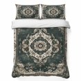 thumbnail image 1 of Queen Quilt Set 90''x96'', Green Boho Lightweight Summer Bedspread Coverlet Set with 2 Pillow Shams, Vintage Southwestern Geometric Abstract Breathable All Season Quilt Bedding for Bedroom/Guest Room, 1 of 9