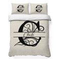thumbnail image 1 of Queen Quilt Set 90''x96'', Letter C Lightweight Summer Bedspread Coverlet Set with 2 Pillow Shams, Monogram Words Breathable All Season Quilt Bedding for Bedroom/Guest Room, 1 of 9
