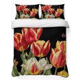 thumbnail image 1 of Queen Quilt Set 90''x96'', Luxury Tulip Floral Lightweight Bedspread Coverlet Set with 2 Pillow Shams, Farmhouse Vintage Botanical Flowers Breathable All Season Quilt Bedding for Bedroom/Guest Room, 1 of 9
