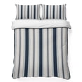thumbnail image 1 of Queen Quilt Set 90''x96'', Navy Blue Beige Lightweight Bedspread Coverlet Set with 2 Pillow Shams, Retro Simple Abstract Vertical Stripes Breathable All Season Quilt Bedding for Bedroom/Guest Room, 1 of 9