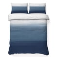 thumbnail image 1 of Queen Quilt Set 90''x96'', Navy Blue Ombre Lightweight Summer Bedspread Coverlet Set with 2 Pillow Shams, Modern Abstract Art Texture Breathable All Season Quilt Bedding for Bedroom/Guest Room, 1 of 9