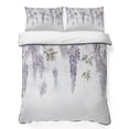 thumbnail image 1 of Queen Quilt Set 90''x96'', Purple Spring Floral Lightweight Bedspread Coverlet Set with 2 Pillow Shams, Summer Botanical Weeping Vintage Breathable All Season Quilt Bedding for Bedroom/Guest Room, 1 of 9