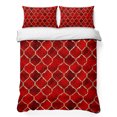 thumbnail image 1 of Queen Quilt Set 90''x96'', Red Geometric Lightweight Summer Bedspread Coverlet Set with 2 Pillow Shams, Modern Morocco Abstract Art Breathable All Season Quilt Bedding for Bedroom/Guest Room, 1 of 9