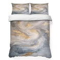 thumbnail image 1 of Queen Quilt Set 90''x96'', Yellow Grey Ombre Lightweight Bedspread Coverlet Set with 2 Pillow Shams, Modern Marble Ink Painting Abstract Breathable All Season Quilt Bedding for Bedroom/Guest Room, 1 of 9