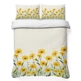 thumbnail image 1 of Queen Quilt Set 90''x96'', Yellow Spring Floral Lightweight Summer Bedspread Coverlet Set with 2 Pillow Shams, Pastoral Flowers Daisy Breathable All Season Quilt Bedding for Bedroom/Guest Room, 1 of 9