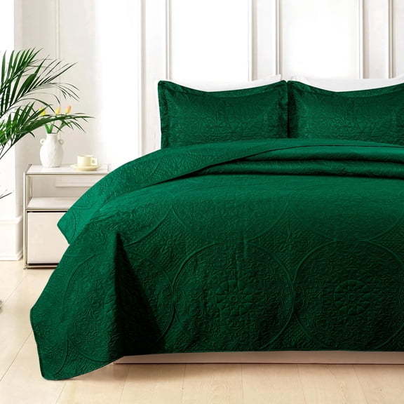 Full/Queen Quilt Set - Lightweight Summer Bedspread Bedding Set for All Season, 3 Piece (1 Quilt, 2 Pillow Shams)