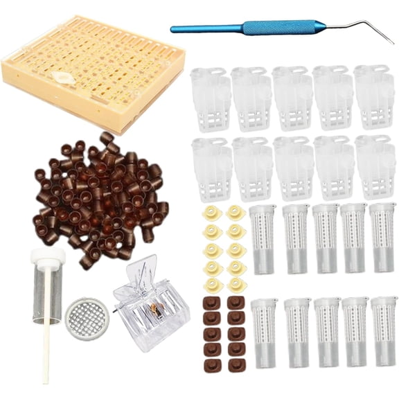 Queen Rearing Kit for Beekeepers - Complete Starter Set with Box, Cell Cups, Grafting Tools(1 SET)DSF