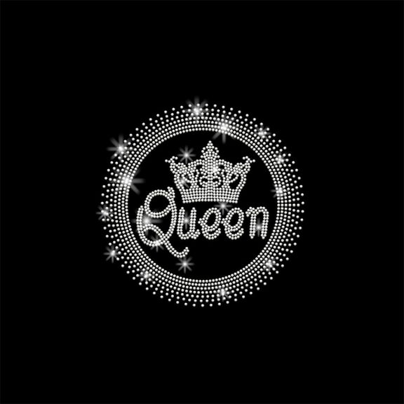 Queen Rhinestone Iron on Transfers Crown Heat Transfer Bling Patch Diamond Sticker Clothing Repair Applique Bling Rhinestone Decals T-Shirts Jacket Pants Bag Clothes DIY Accessories
