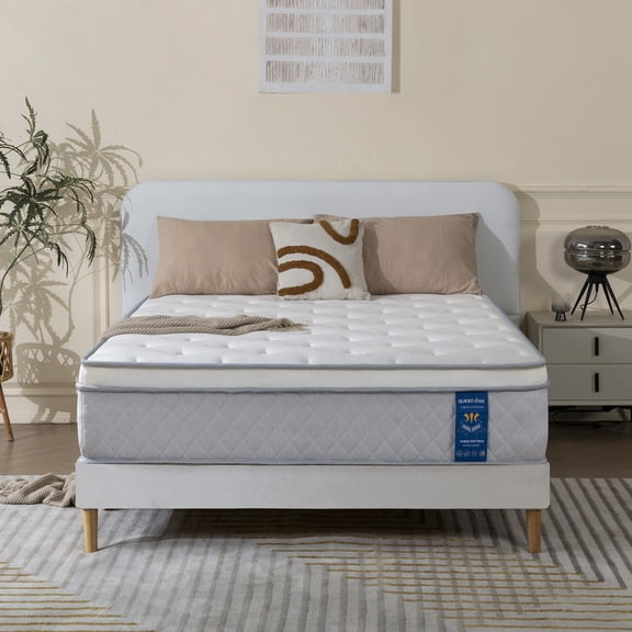 Queen Rose 12'' Medium Hybrid Last Foam Mattress in a Box,Twin