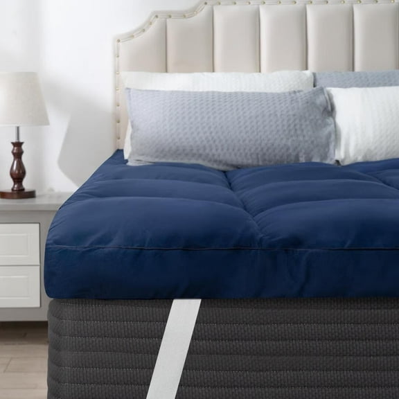 Queen Rose Mattress Topper TwinXL Cooling Plush Pillow Top Mattress Pad/Bed Topper, Hotel Quality Down Alternative Pillow Topper with Elastic band