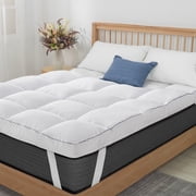 Queen Rose Queen Size Mattress Topper White Luxury Down Alternative Fiber Mattress Topper with Elastic band