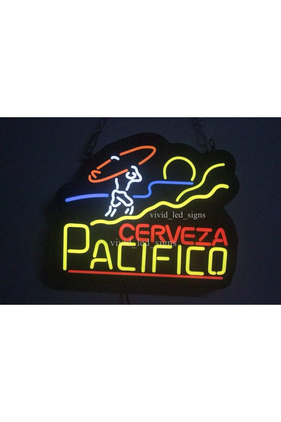10" Cerveza Pacificos Surf Vivid LED Neon Sign Light Lamp Durable Super Bright 110CPSNLED