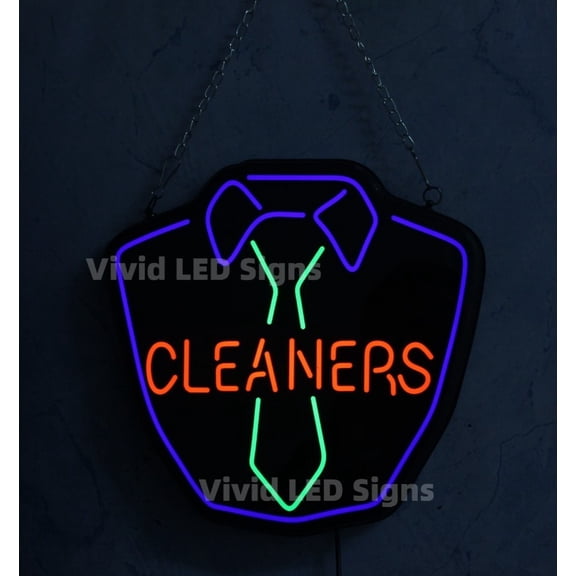 Queen Sense 10" Custom Vivid Cleaners Cleaning Clothing Open LED Sign Light Lamp Wall Decor Party Gift Home Beer Pub Bar Artwork 110CCCOS-X-NLED