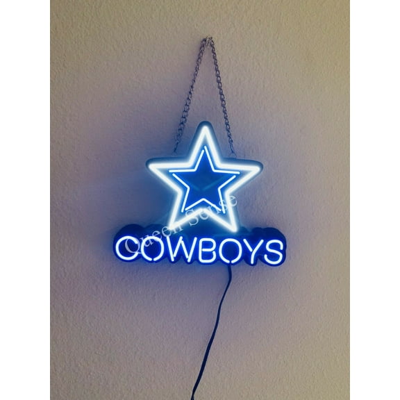 Queen Sense 10" For Dallas's Sports Team Cowboys Vivid LED Neon Sign Light Lamp Durable Super Bright 110DCBLNLED