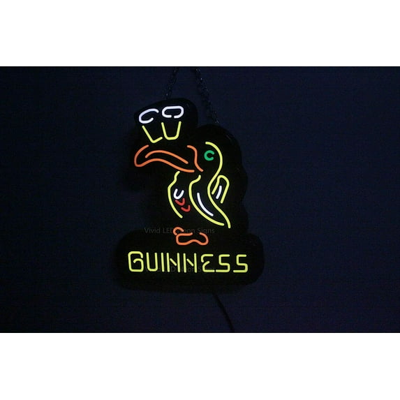 Queen Sense 10" Guinness Toucan Vivid LED Neon Sign Light Lamp Durable Super Bright 110GBTLNLED