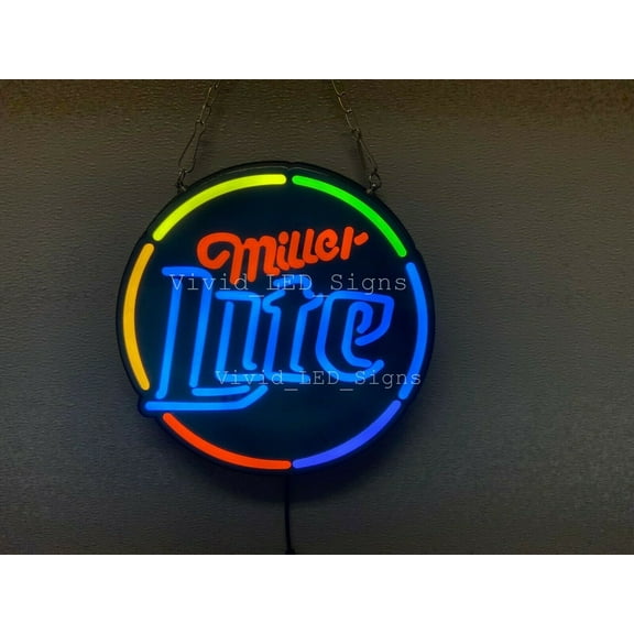 Queen Sense 10" Millers Lite Vivid LED Neon Sign Light Lamp Durable Super Bright 110MLLNLED