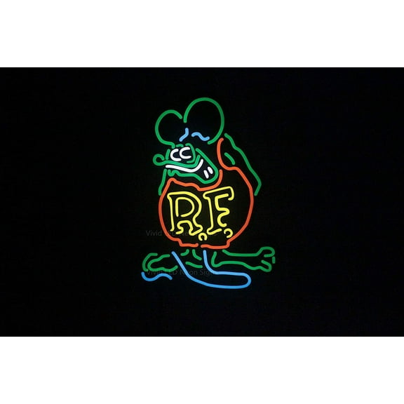 Queen Sense 10" Rat Finks Vivid LED Neon Sign Light Lamp Durable Super Bright 110RFNLED