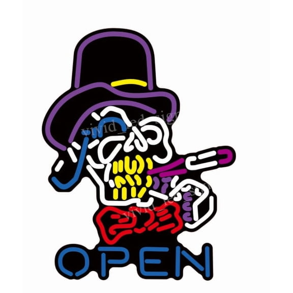 Queen Sense 10" Smoke Open Skeleton Haunted Skull Vivid LED Neon Sign Light Lamp Durable Super Bright 110SOSNLED