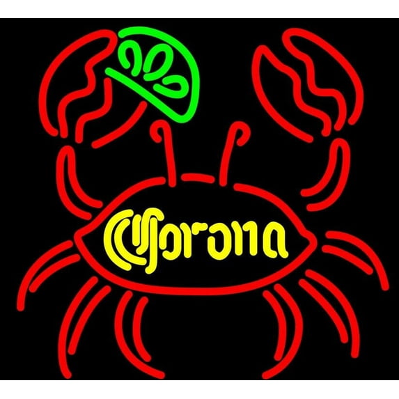Queen Sense 10" Vivid Coronas Crab Lime LED Neon Sign Light Lamp Durable Super Bright NST067