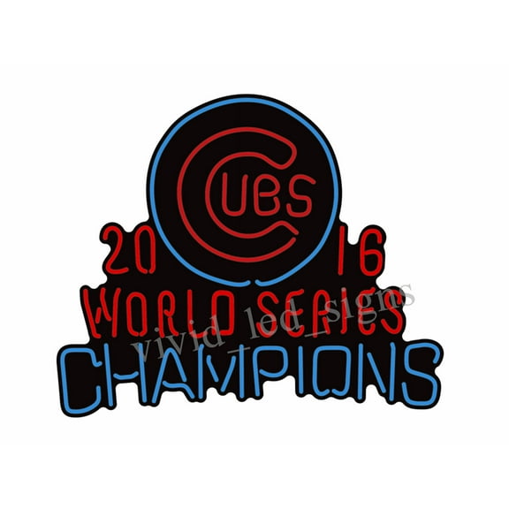 Queen Sense 10" Vivid For Chicagos Sports Team Cubs 2016 World Series Champions LED Neon Sign Light Durable Super Bright Lamp 110WSCCCLNLED