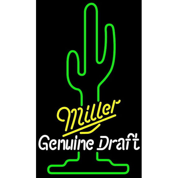 Queen Sense 10" Vivid Millers Genuine Draft Saguaro Cactus LED Neon Sign Light Lamp Durable Super Bright NST092