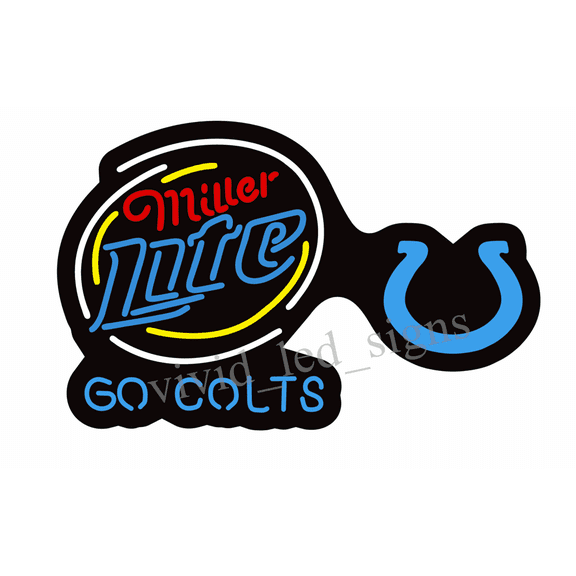 Queen Sense 10" Vivid Millers Lite For Indianapolis's Sports Team Go Colts LED Sign Neon Sign Light Lamp Durable Super Bright 110MLLV3IPCLGCNLED