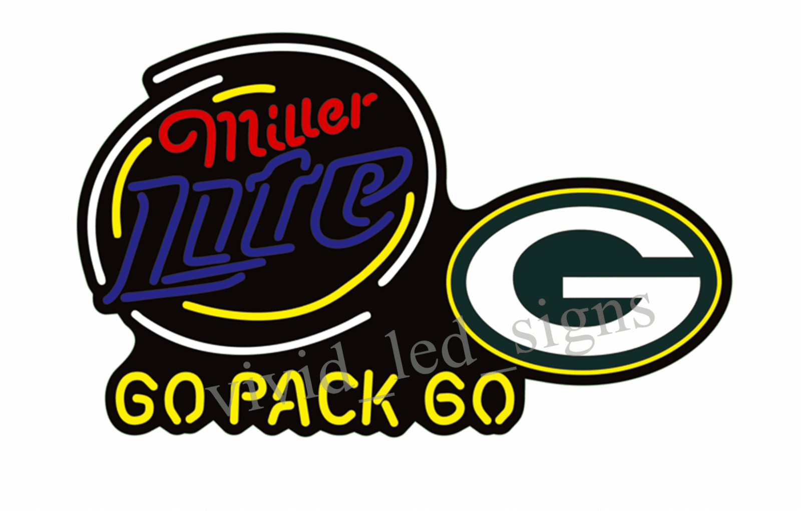 Queen Sense 10" Vivid Millers Lite For Green Bays Sports Team Packers ...
