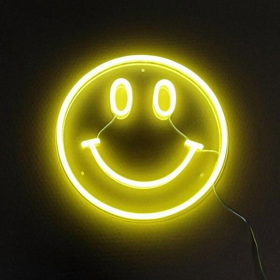 Queen Sense 10"x10" Smiley Face LED Sign Light Wall Decor Party Night Lights Flex Neon Signs W110SFYFLED