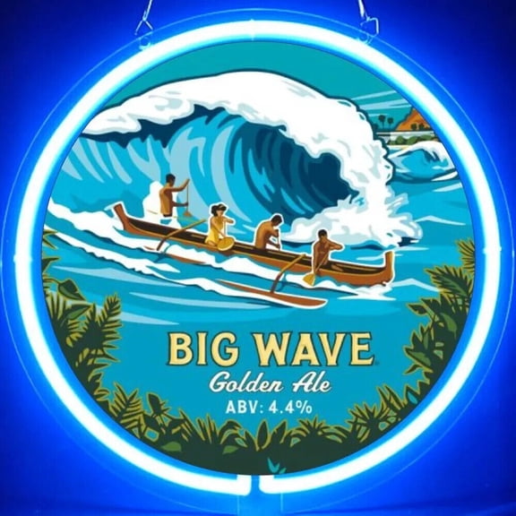 Queen Sense 12"x12" Custom Big Wave Golden Ale Kona Brewing Neon Sign Acrylic Man Cave Beer Pub Bar Artwork Handmade Wall Decor Gift Neon Light ACR1854