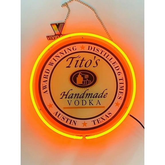 Queen Sense 12"x12" Tito's Handmade Vodka Neon Sign Acrylic Man Cave Pub Bar Wall Decor Artwork Handmade Neon Light 114THVBA2