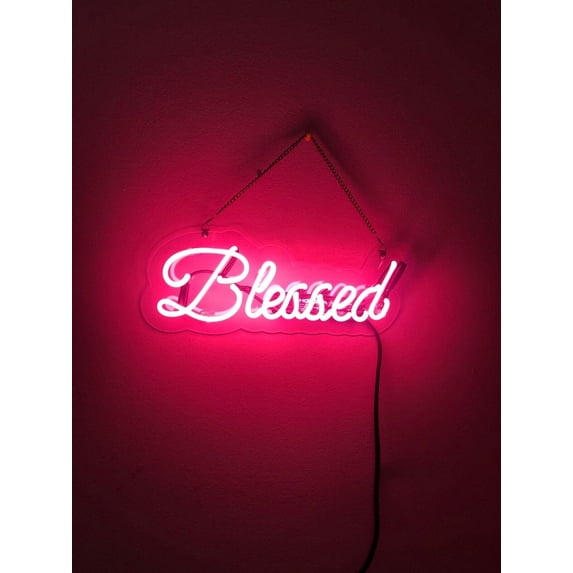 Queen Sense 14" Blessed Neon Sign Acrylic Man Cave Handmade Neon Light 114BDPA