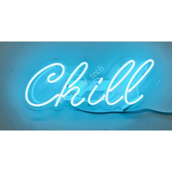 Queen Sense 14" Custom Chill Neon Sign Acrylic Man Cave Beer Pub Bar Artwork Handmade Wall Decor Gift Neon Light W114ChillABA2Dim