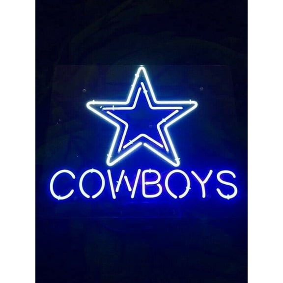 Queen Sense 14" Custom For Dallas's Sports League Cowboys Neon Sign Acrylic Man Cave Wall Decor Handmade Artwork Beer Pub Bar Party Gift Neon Light W114DCBLA