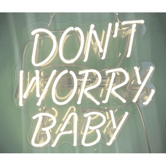 Queen Sense 14" Custom Don't Worry Baby Neon Sign Man Cave Beer Pub Bar Artwork Handmade Wall Decor Gift Neon Light 114DWBV2A2