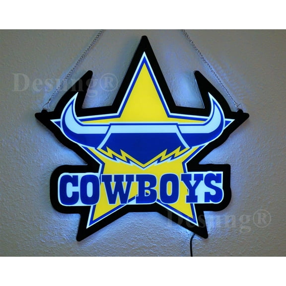 Queen Sense 14" Dallas Sports Team Cowboy 2D LED Sign Light Vivid Printing Tech Design Beer Bar Pub Decor Lamp 115DCLED2D
