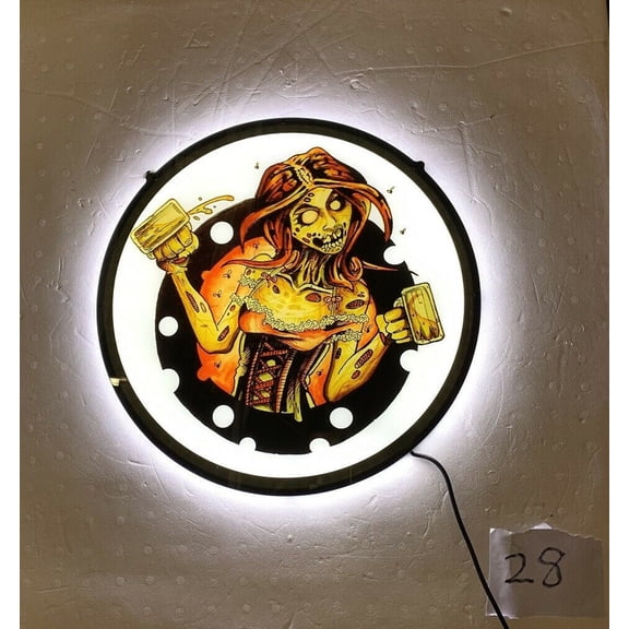 Queen Sense 14" Devil Woman Two Beer Cups Mugs 2D LED Sign Light Vivid Printing Tech Design Beer Bar Pub Decor Lamp 114DWTBCLED2D