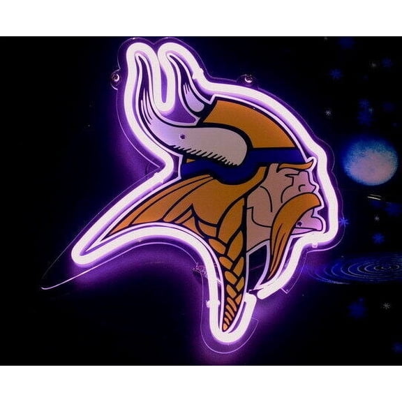 Queen Sense 14" For Minnesotas Sports League Vikings Neon Sign Acrylic Man Cave Wall Decor Gift Beer Pub Bar Artwork Handmade Neon Light WACR002