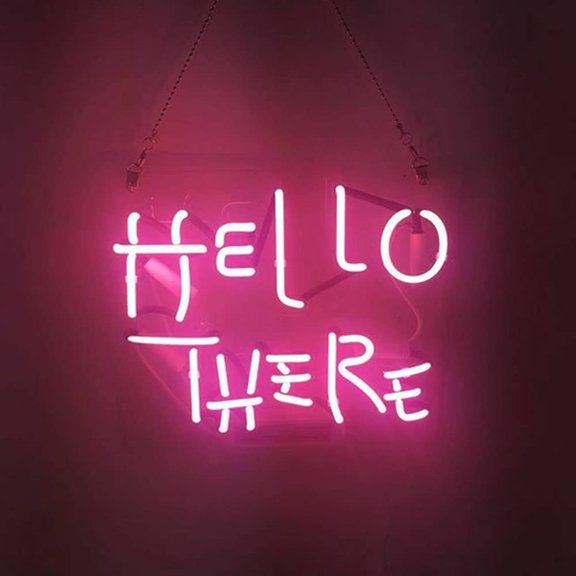 Queen Sense 14" Custom Hello There Neon Sign With Dimmer Acrylic Man Cave Beer Pub Bar Artwork Handmade Wall Decor Gift Neon Light 114HTPADim