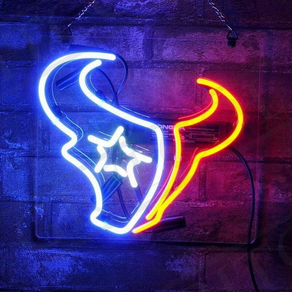 Queen Sense 14" Houston Sports Team Texan Neon Sign Acrylic Man Cave Handmade Neon Light 114HTLA