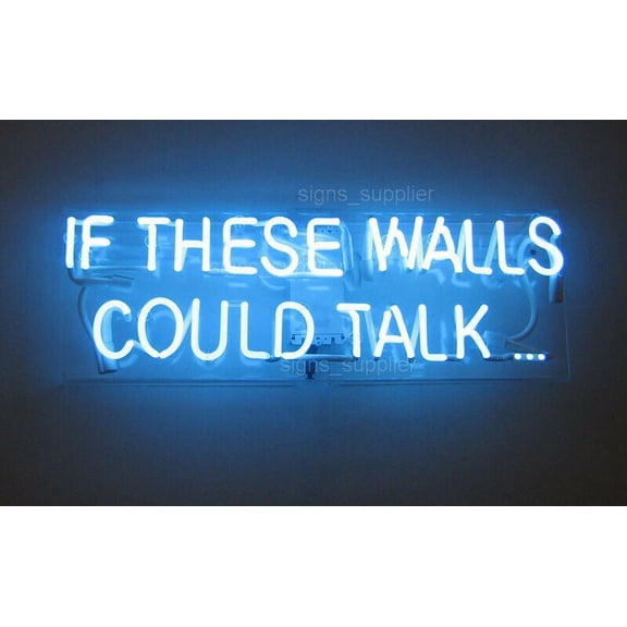 Queen Sense 14" If These Walls Could Talk Neon Sign White Acrylic Man Cave Handmade Neon Light 114ITWCTAW