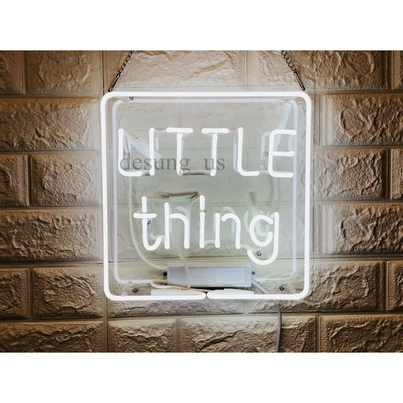 Queen Sense 14" Little Thing Square Neon Sign Acrylic Man Cave Handmade Neon Light 114LTSWA
