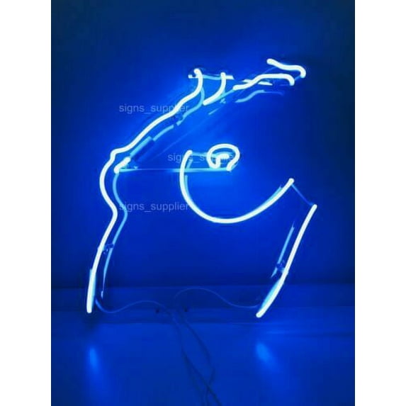 Queen Sense 14" Live Nudes Chest Neon Sign Acrylic Man Cave Handmade Neon Light 114LNCBA