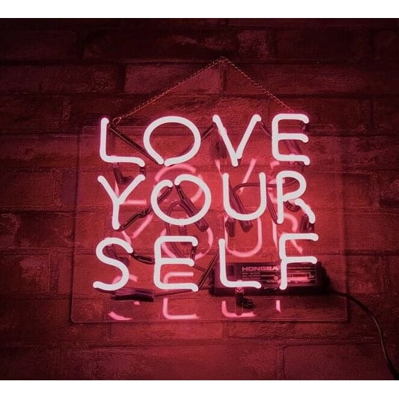 Queen Sense 14" Love Yourself Neon Sign Acrylic Man Cave Handmade Neon Light 114LYSA