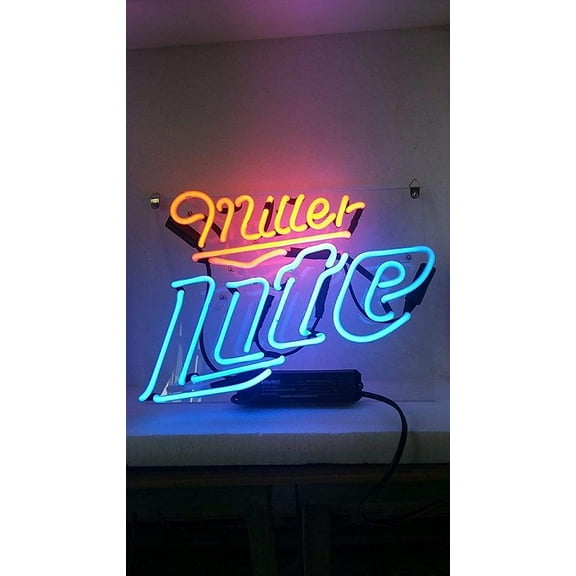 Queen Sense 14" Millers Lite Acrylic Neon Sign Man Cave Handmade Neon Light 114MLA