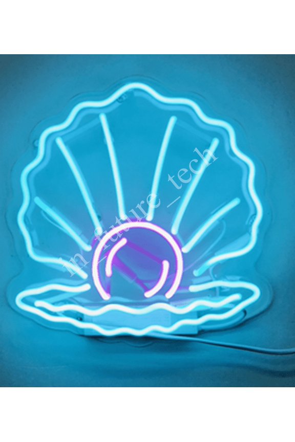 14" Pearl Shell Neon Sign Acrylic Man Cave Handmade Neon Light 114SPA2