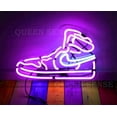 thumbnail image 1 of Queen Sense 14" Purple Sport Boot Sneaker Shoe Neon Sign Acrylic Man Cave Handmade Neon Light 114AJBPP, 1 of 4