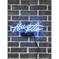 thumbnail image 1 of Queen Sense 14" White Hustle Neon Sign Acrylic Man Cave Handmade Neon Light 114HUWA, 1 of 3