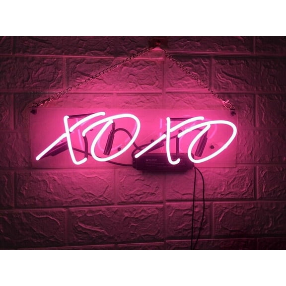 Queen Sense 14" XOXO Neon Sign Acrylic Man Cave Handmade Neon Light 114XOXOCA